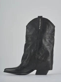 Stivali tacco 7cm pelle nero