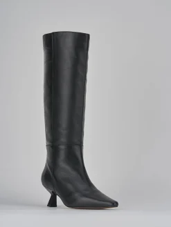 Stivali tacco 5cm pelle nero