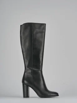 Stivali tacco 8cm pelle nero