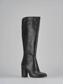 Stivali tacco 8cm pelle nero