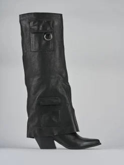 Stivali tacco 7cm pelle nero