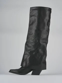 Stivali tacco 7cm pelle nero