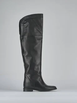 Stivali tacco 2cm pelle nero