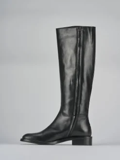 Stivali tacco 2cm pelle nero