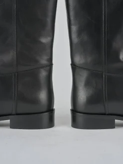 Stivali tacco 2cm pelle nero