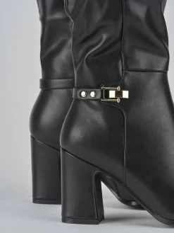 Stivali tacco 7cm pelle nero