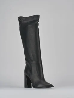 Stivali tacco 9cm pelle nero