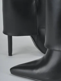 Stivali tacco 10cm pelle sostenibile nero