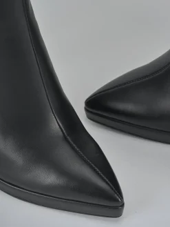 Stivali tacco 10cm pelle sostenibile nero