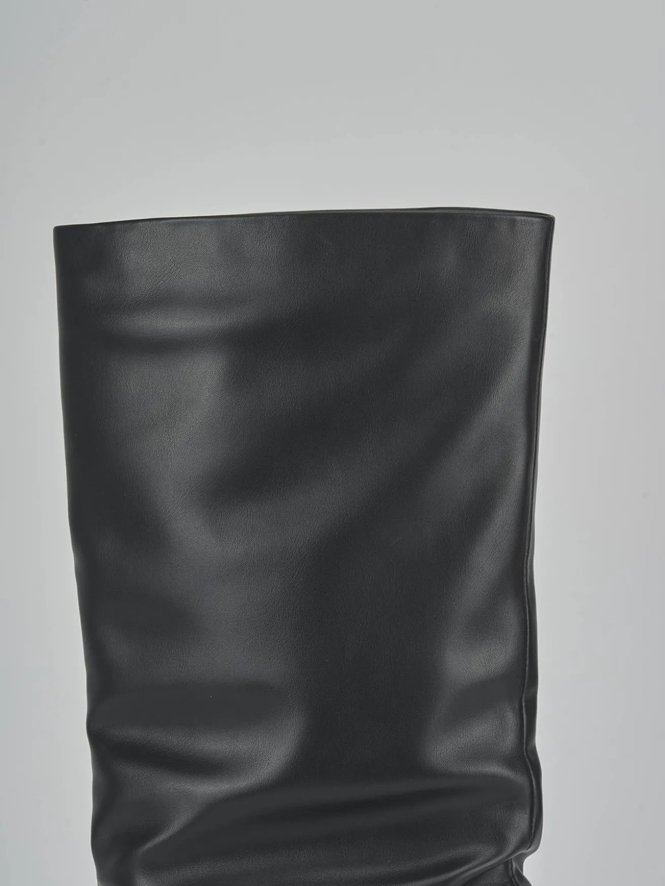 Stivali tacco 10cm pelle sostenibile nero