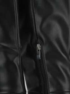 Stivali tacco 9cm pelle sostenibile nero