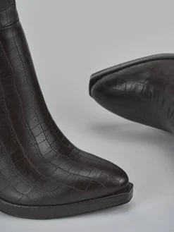 Stivali tacco 11cm pelle sostenibile testa