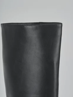 Stivali tacco 10cm pelle sostenibile nero