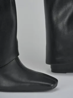 Stivali tacco 10cm pelle sostenibile nero