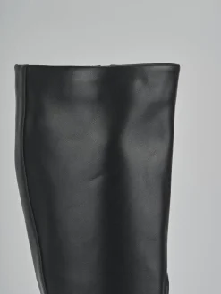 Stivali tacco 9cm pelle sostenibile nero