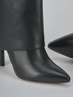 Stivali tacco 10cm pelle sostenibile nero