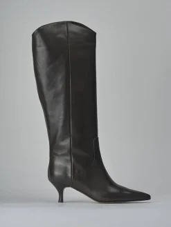 Stivali tacco 5cm pelle testa