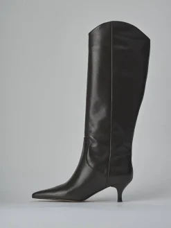 Stivali tacco 5cm pelle testa