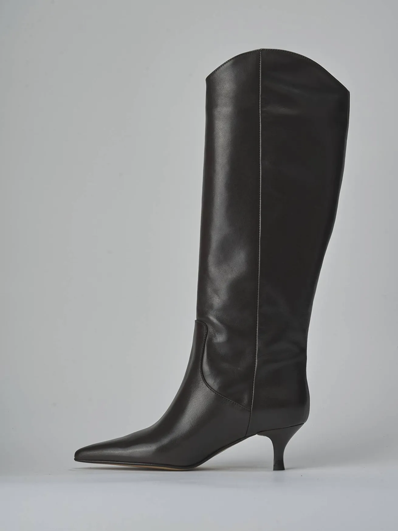 Stivali tacco 5cm pelle testa