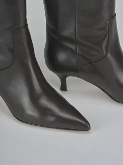 Stivali tacco 5cm pelle testa