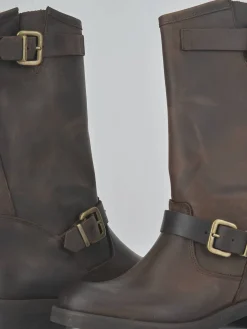 Stivali tacco 3cm pelle testa