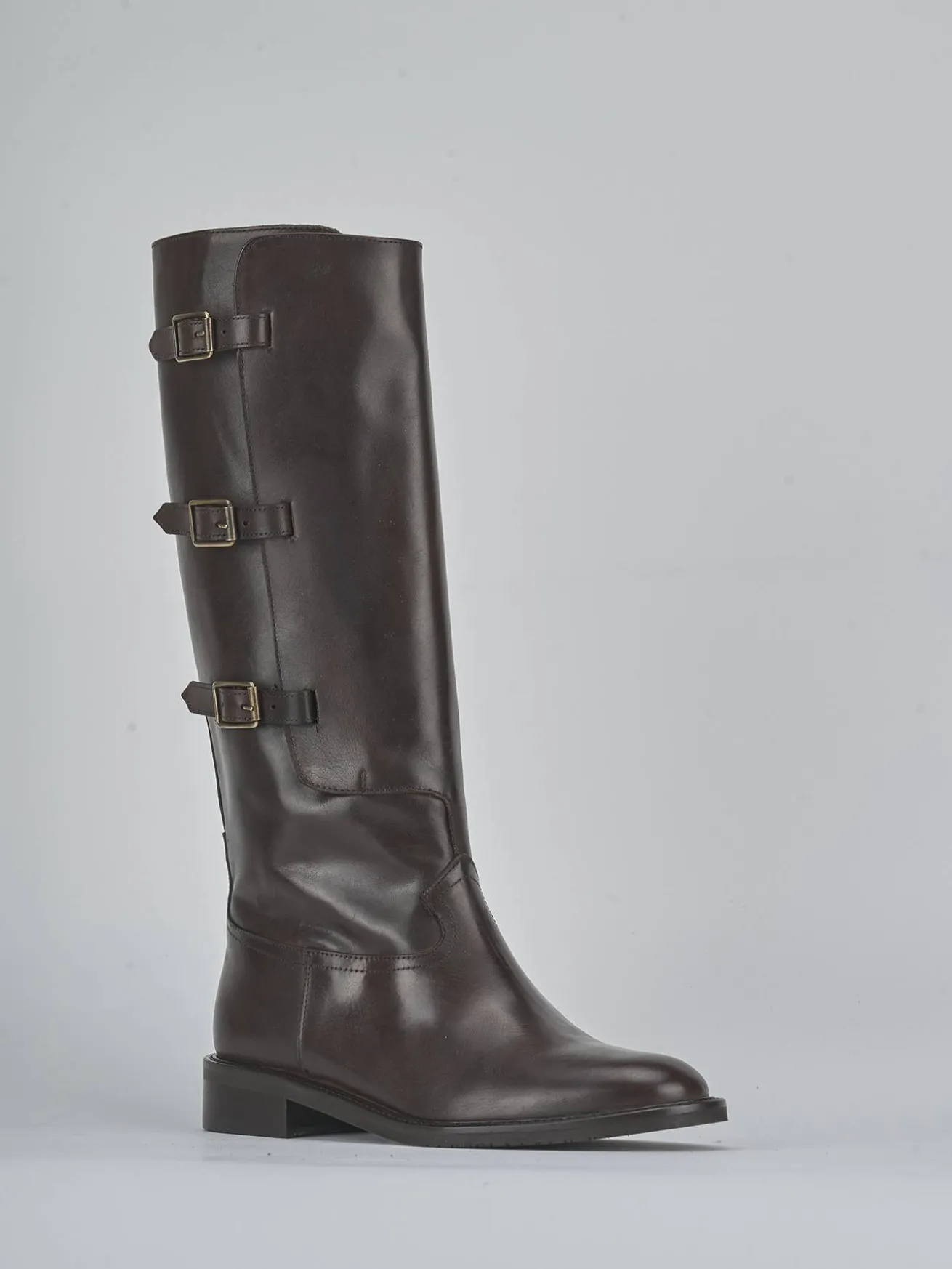 Stivali tacco 3cm pelle testa