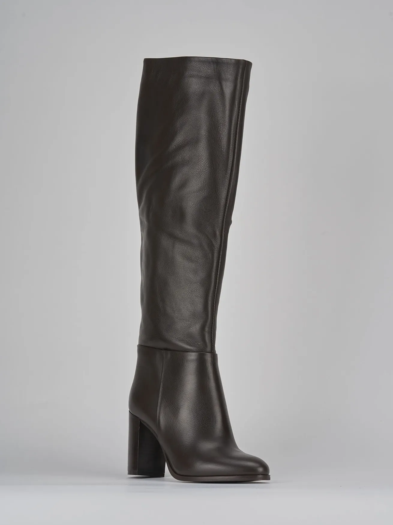 Stivali tacco 8cm pelle testa