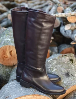 Stivali tacco 3cm pelle testa