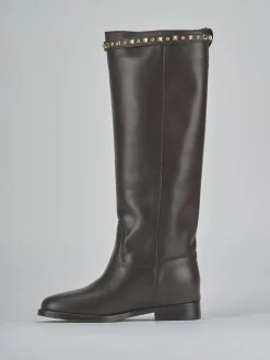 Stivali tacco 2cm pelle testa