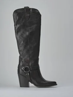 Stivali tacco 7cm pelle testa