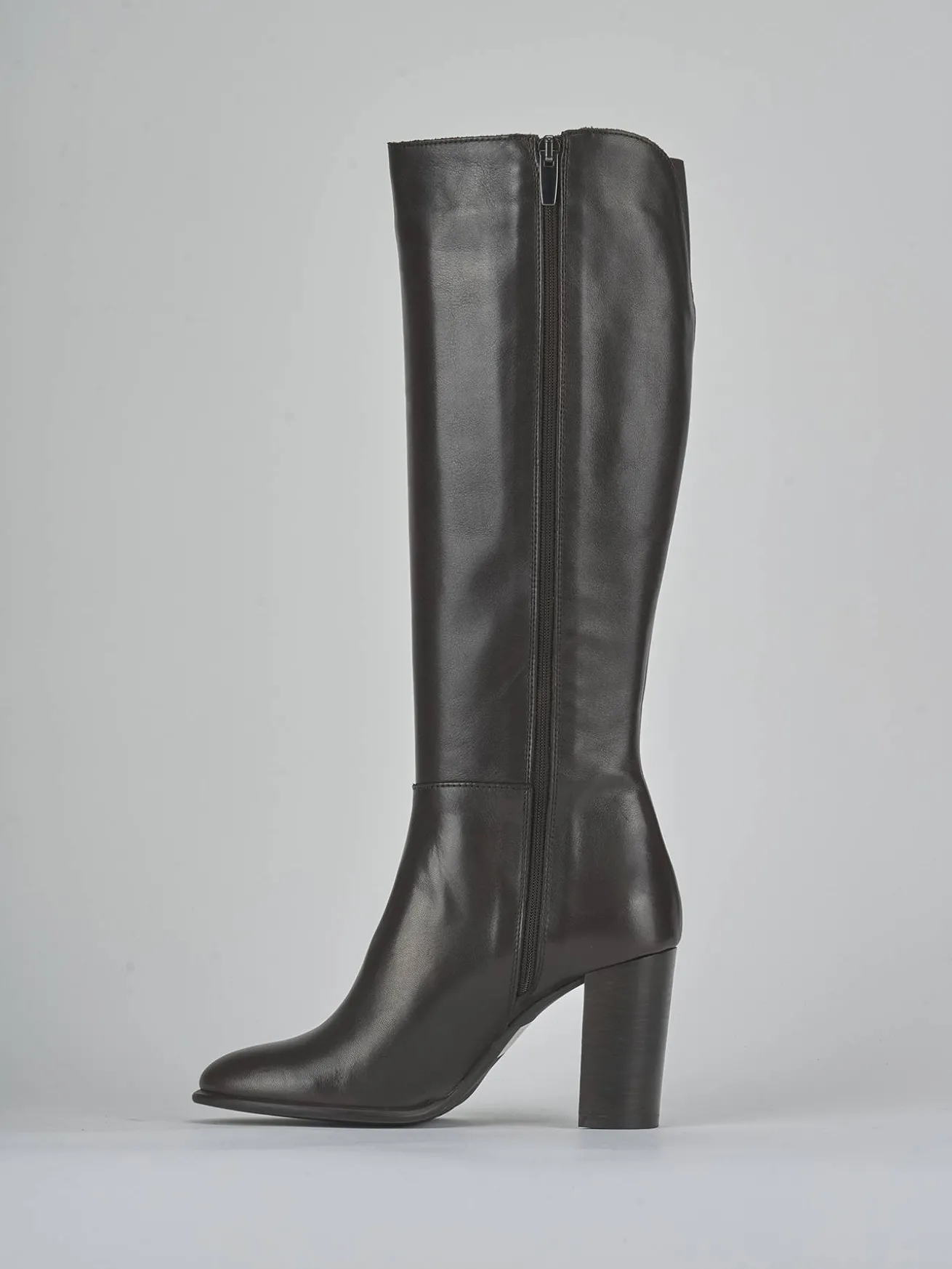 Stivali tacco 8cm pelle testa