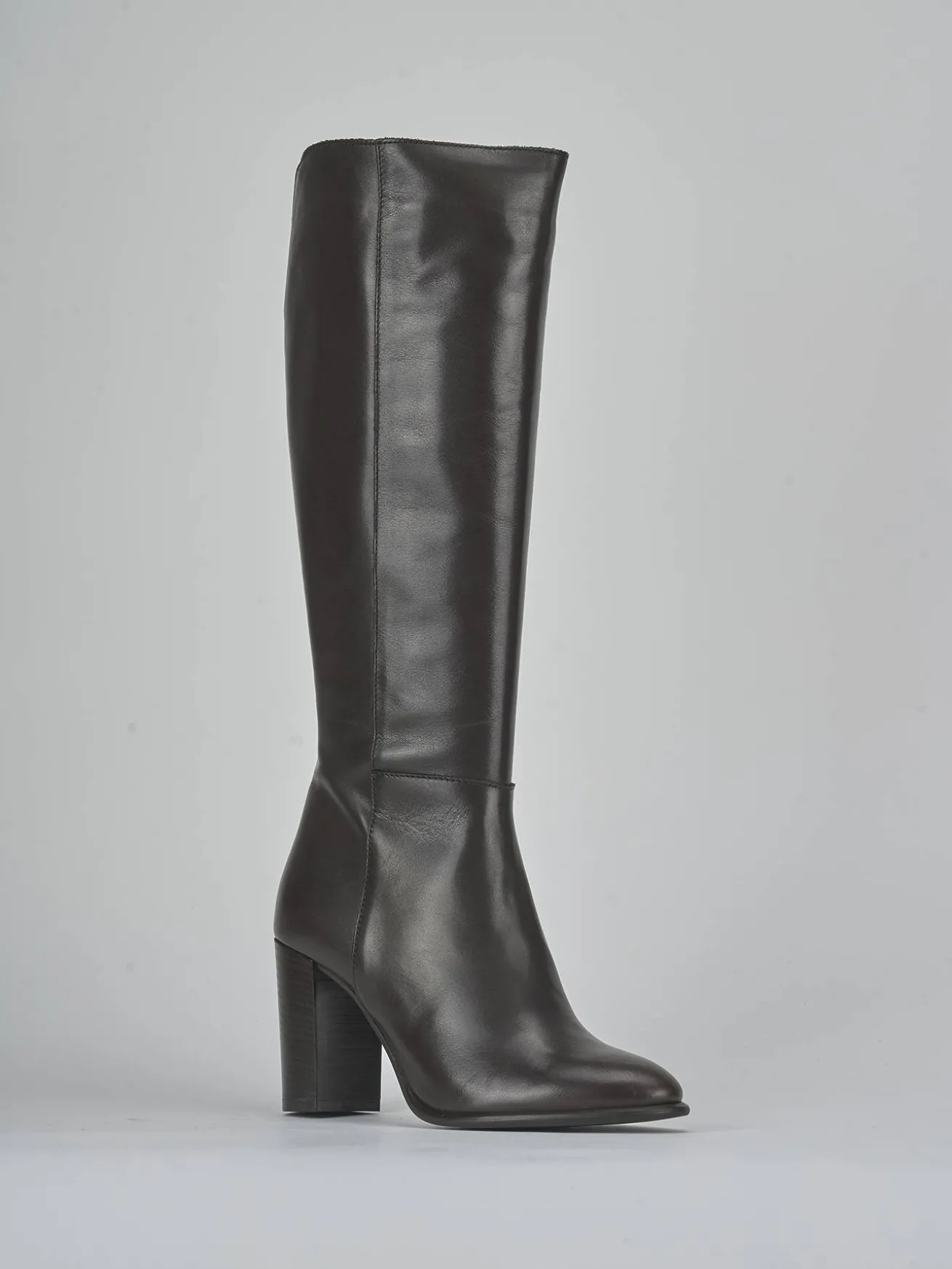 Stivali tacco 8cm pelle testa