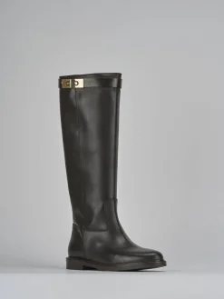 Stivali tacco 2cm pelle testa