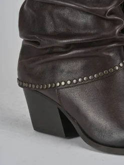 Stivali tacco 8cm pelle testa