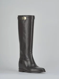 Stivali tacco 2cm pelle testa