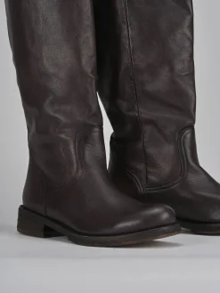 Stivali tacco 2cm pelle testa