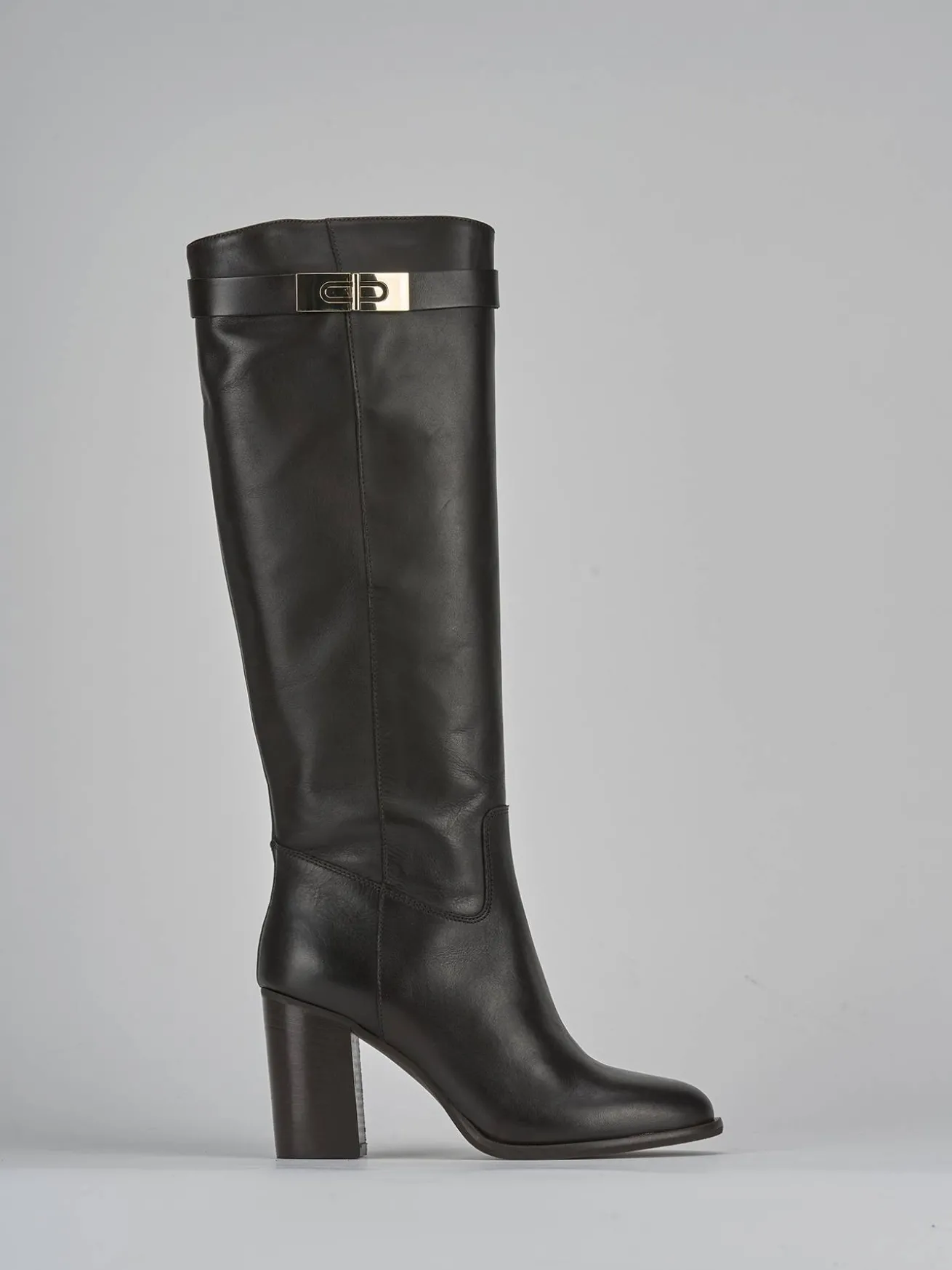 Stivali tacco 8cm pelle testa