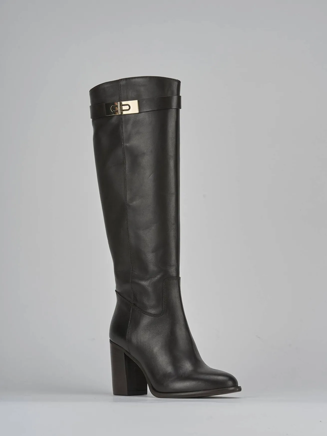 Stivali tacco 8cm pelle testa