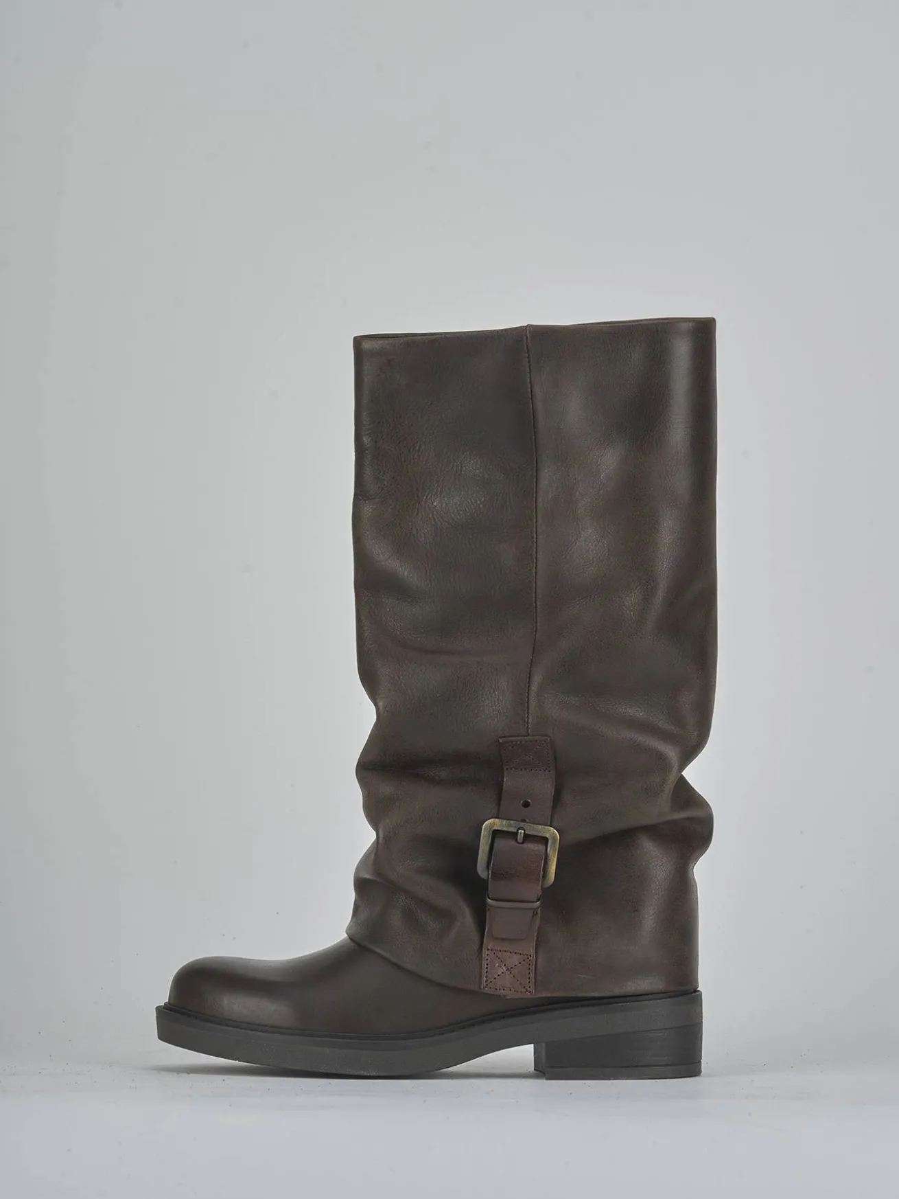 Stivali tacco 3cm pelle testa