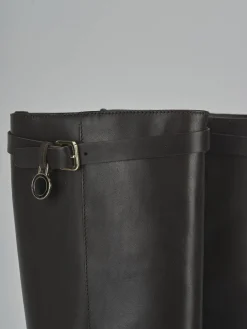 Stivali tacco 2cm pelle testa