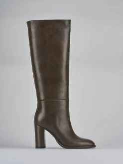 Stivali tacco 9cm pelle testa