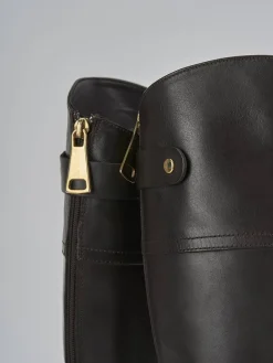 Stivali tacco 2cm pelle testa