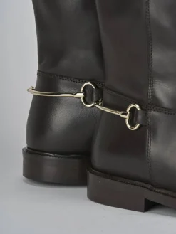 Stivali tacco 2cm pelle testa