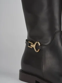 Stivali tacco 2cm pelle testa