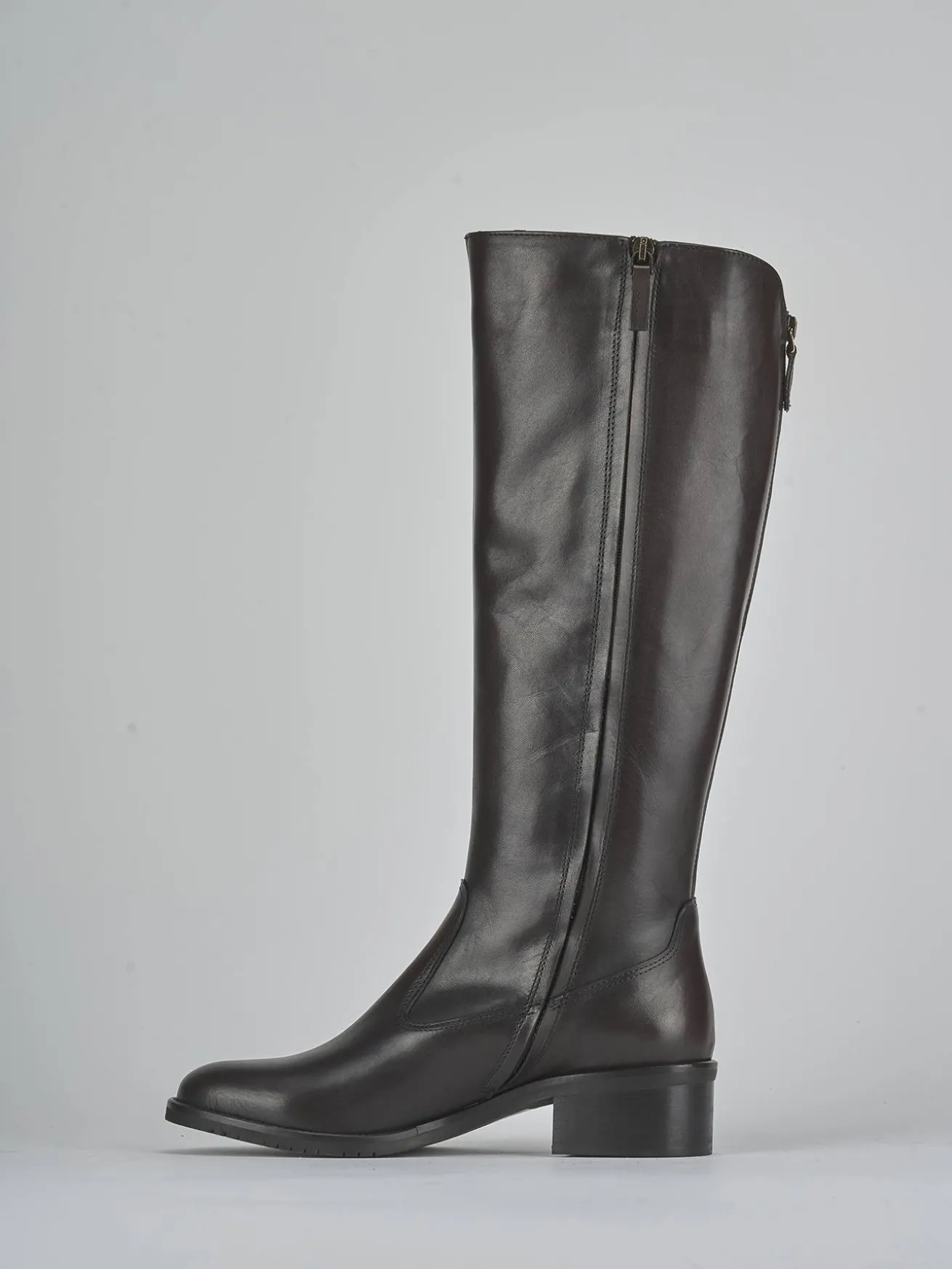 Stivali tacco 4cm pelle testa