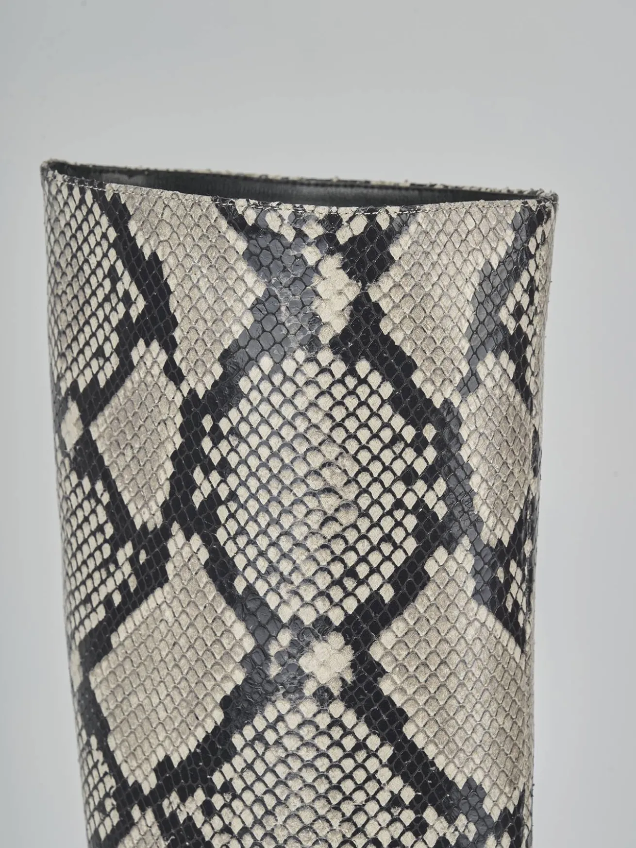 Stivali tacco 7cm pitone beige