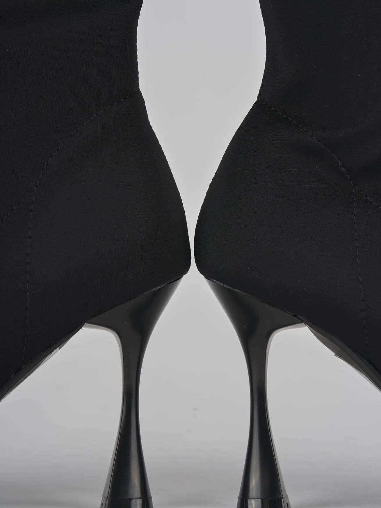 Stivali tacco 8cm tessuto nero