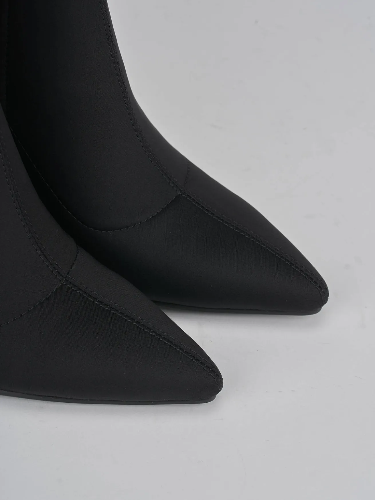 Stivali tacco 8cm tessuto nero