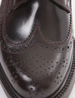 Stringata con fondo cuoio e soletto in vera pelle testa