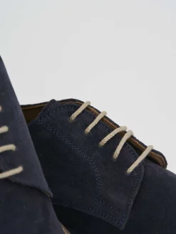 Stringate blu camoscio